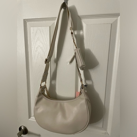 Juicy Couture Cream Quilted Angel Juicy Puff Half Moon Crossbody Bag - Picture 6 of 9